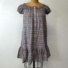 Anthropologie Dress Women Extra Small Plaid Floral Pocket Ruffle Prairie Boho No