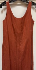 Vtg Newport News Linen Blend Rust women’s maxi sleeveless dress Small Hong Kong