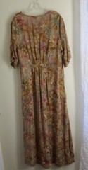 Red Threads Sz L Batik Rayon Artsy Indonesia Long Beautiful Floral Dress Funky