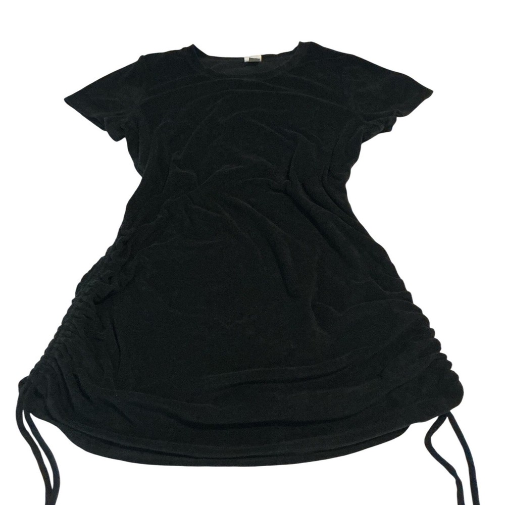 PINK Victoria&rsquo;s Secret Mini Dress Womens XL Black Excellent Ruched Terry Cloth