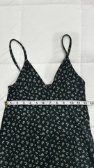 Brandy Melville Women’s One Size Green/White Floral V-Neck Strappy Mini dress
