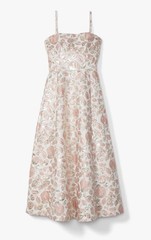 NWT Kate Spade 8 Blush & Gold Metallic Floral Brocade Front Pleat Bridal Dress