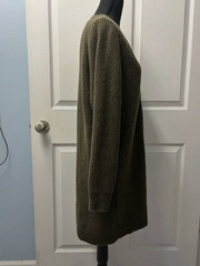 Madewell Women&rsquo;s Henley Merino Blend Olive Green Sweater Dress Medium