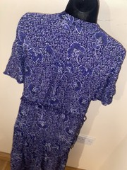 Next Navy Print Long Dress Size 8 ( 921)