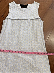 J.Crew 100% Cotton Sleeveless Back-Bow Mini Shift Dress Womens 00 Blue Striped