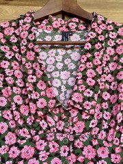 NOBODY’s CHILD/ Asos DAISY COLLARED MIDI DRESS IN fuchsia/green BLOOM US 6