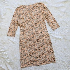 J.McLaughlin Orange & Brown Crocodile Print Square Neck Nylon Dress Size Medium