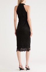 NEW NSR Norma Halter Midi Dress Black Size L