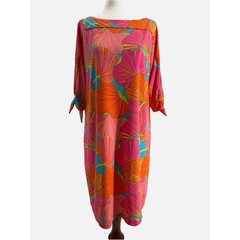 Trina Turk Vinet Tie Sleeve Mini Dress Bright Ginko Multi Size Large NWOT