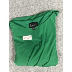 Connected Apparel Faux Wrap Sheath Dress 8 Green Bell Sleeve Gathered Sunburst