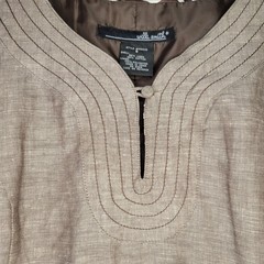 Willi Smith Sleeveless A-line Brown Dress Size 8 Women Business Linen Blend