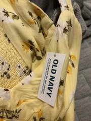Old Navy Women&rsquo;s Yellow Floral Strappy Sleeveless Short Dress Pockets Size M