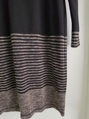 Max Studio Gray Black Long Sleeve Stretch Knee Length Sweater Dress Size Large