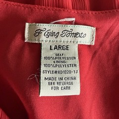 FLYING TOMATO Red Tiered Ruffled Maxi Dress Adjustable Straps V-Neck Large READ!