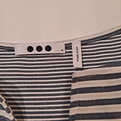 Three Dots Womens Pleated Knee-Length Casual Dress Size Medium Grey/White Stripe