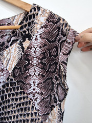 NEXT Boxy Multi Snakeskin Printed Shift Dress Size 12 Layering Pattern Clash VGC