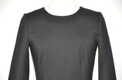 J CREW Black Jersey Structured Knit Silver Zipper Sheath Pencil Dress Women S M