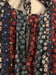 Topshop Celia Birtwell Dress Floral Open Back Stretch Jersey UK 12 Union Jack