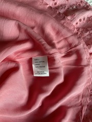 Fanco Eyelet Button Down Pink Mini Ruffled Cotton Dress Sz M See Measurements