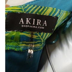 Akira Tropical Palm Leaf Deep V-Neck Maxi Dress Strappy Resortwear Garden Party