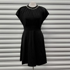 Kate Spade Dress Womens 6 Black Cocktail Party Classic Pearl Trim Wedding Guest