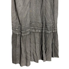 Papillon Gray Stonewashed Boho Mini Dress XL Adjustable Straps NWT Festival