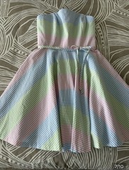 Vineyard Vines Ocean Breeze Seersucker Strapless dress with corset top