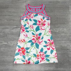 Gretchen Scott Medium Iconic Dress Iris Isosceles Floral Tropical Jersey Sheath