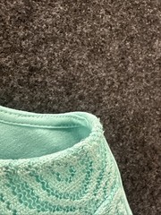London Style Woman Size Large Mid Length Teal Green Dress Zip Back W Lace #15