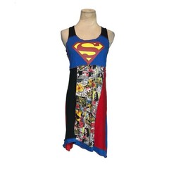 Styles Ever After Super Heroes patch work tank mini dress size Small