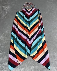 Spense Dress Womens 14 Striped Halter Swing Handkerchief Hem Midi Beach