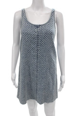 Rag & Bone Women Tank Dress Blue Sleeveless Zip 100% Cotton Above Knee Size XS