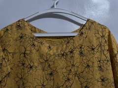 Cut Loose Size Small Yellow Linen Shift Dress Floral Pockets Coastal Lagenlook