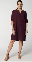 J. Jill purejill petite medium Stretch Plum Purple colorblock Dress mini casual