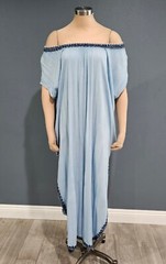MUCHE et MUCHETTE Blue Maxi Kaftan Dress OS