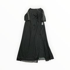 Ignite Evenings Beaded Rhinestone Sleeve Maxi Dress Black Women&rsquo;s 22W NWT