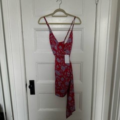 NWT Lovers and Friends Kamala Mini Dress in Red & Purple Floral Size XS