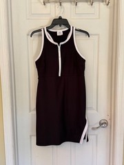 SAGE Black & White Sleeveless Activewear Racer Back Mini Dress Size Large