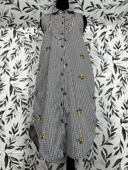 Mile Gabrielle Button Down Sunflower/Sundress Sz S Embroidery Summer Pockets