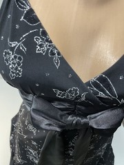 City Triangles Women M Dress Black and Silver Glitter Sparkle w/bow Homecoming