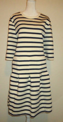 Gap Women&rsquo;s Striped Navy Off White Pleated Dress Size 20 NWT #F