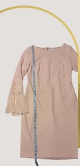 Calvin Klein Bell Split Sleeve Sheath Aline Midi Dress Blush Pink Party 6P