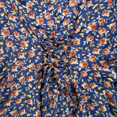 Band of Gypsies Floral Mini Dress Women’s Large Blue Rose Lace Up Back Boho