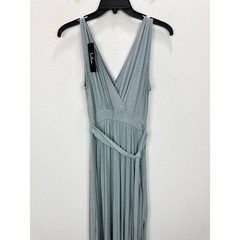 Lulus Surplice Stretch Jersey Knit Maxi Dress Side Slit Dusty Mint Small NWT