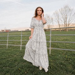 Baltic Born Alice White Maxi Dress M Cottagecore Festival Fairy Prairie Floral