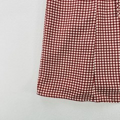 Levi&rsquo;s Dress Womens Medium Red Check Ruffle Square Neck Mini Sundress Cap Sleeve