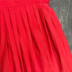 Vintage Nancy Johnson Red Cutwork Lace Dress Sz M Cotton Dolman Midi Cottagecore