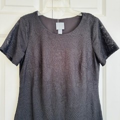 rabbit rabbit rabbit designs WOMENS DRESS SIZE 8 BLACK JACQUARD SOLID WITH BLAZE