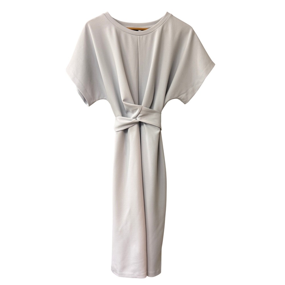 ALEXIA ADMOR Womens Knot-Waist Midi Shift Dress Slate Size XL Career Executive