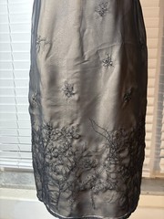 YL by Yair Black Sheer Overlay Embroidered Slip Dress Size 6 Y2K Vintage Fairy